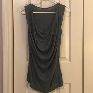 Sleeveless drape front shirt
